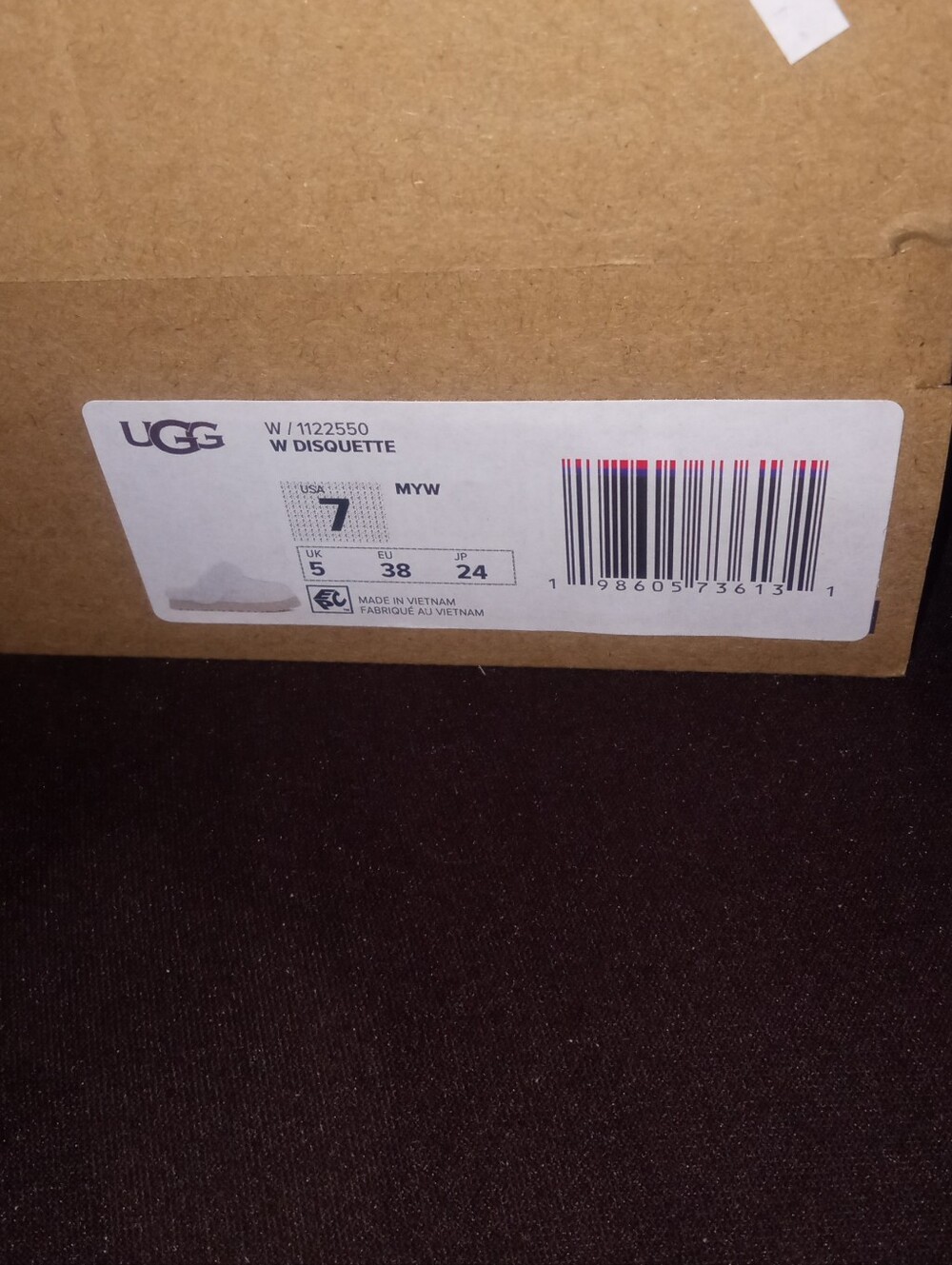 UGG Disquette Women's Sky Blue Sheepskin Slip-On Slippers Size 7 New In Box - Picture 6 of 6